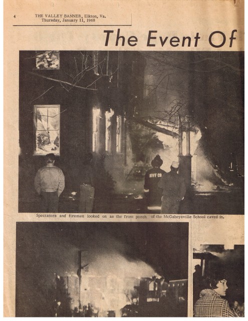 Picture of McGaheysville Elementary School Burning